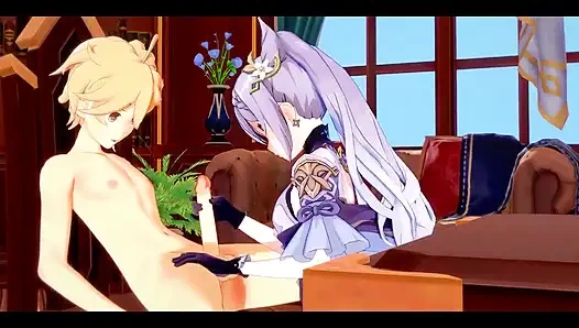 Genshin impact hentai - aether x ganyu handjoob ve sikiliyor - Japon Asyalı manga anime oyunu porno