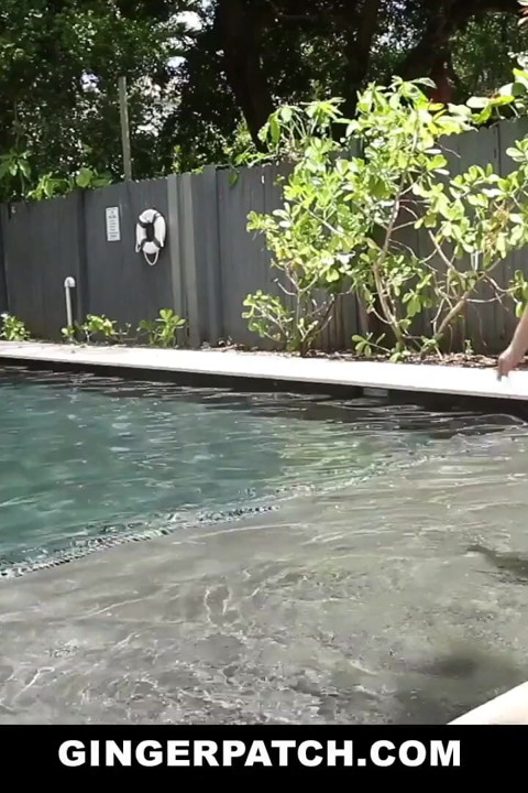 Ginger teen Briar Rose caught sneaking in neighbor's backyard