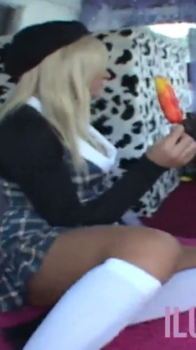Blonde with small tits fucking for free ice cream | Clip 1
