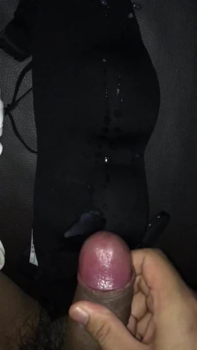 black bra cum