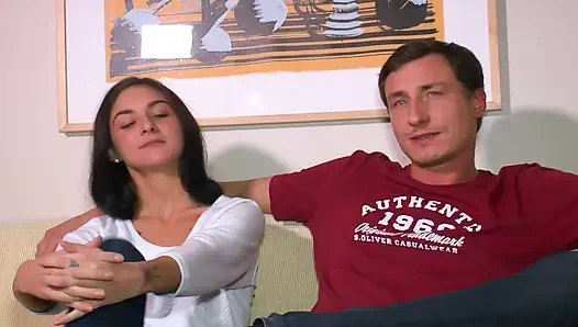 Amateur German teen fucked in hot threesome