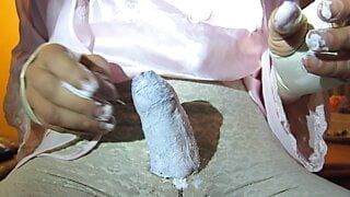 gipsydreamers masturbation with creamed penis in satin and bodice