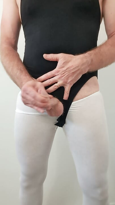Wank in ballerina outfit with bodysuit and tights
