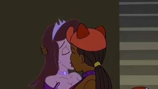 Attirés ensemble - Foxxy Love et la princesse Clara s&#39;embrassent