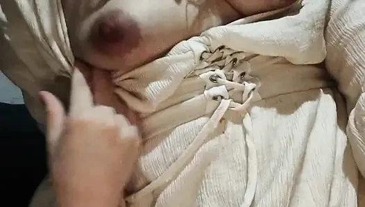 Pussy foam from both taking hard pound dildo