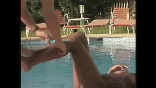 German Holiday Group Sex on Pool