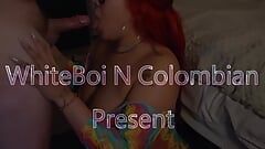 Mamă sexy amatoare columbiană latino face sex oral adânc în gât cu ejaculare masivă pe față