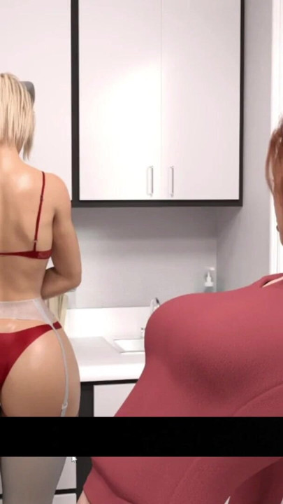 Milf Nurse Measuring Shemale Girl Huge Cock And Collecting Semen Sample | Clip 2