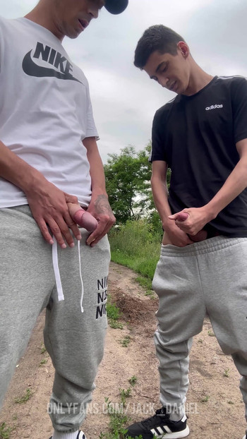 Jaw-dropping moment from "STRAIGHT DUDES HANDJOBS OUTDOOR"