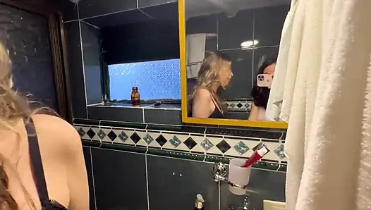 I have sexual encounters with my boss in the hotel bathroom twice, she is a lesbian
