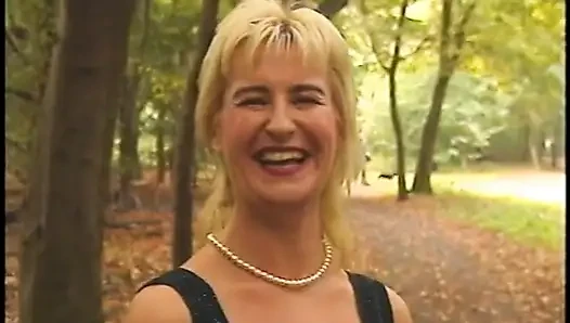 Picked up mature blonde masturbating and sucking cock