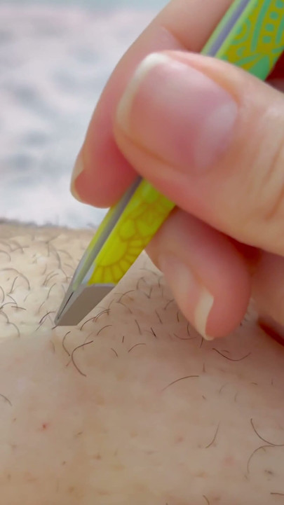 shave my pussy with tweezers, make it so smooth | Clip 1