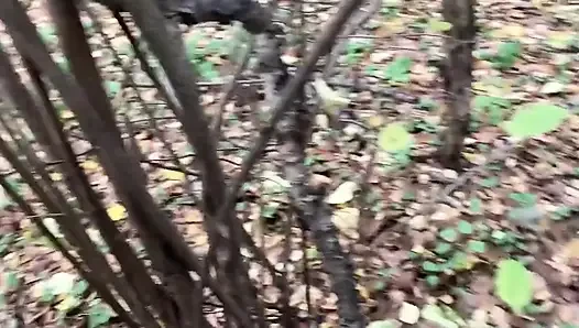 Blonde in the Forest Fucks Standing up with a Stranger on Camera