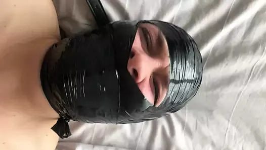 TouchedFetish - BDSM Slave ist tape gagged - Loud Moaning Orgasm - Homemade Amateure Bondage - Submissive wife gets a facefuck
