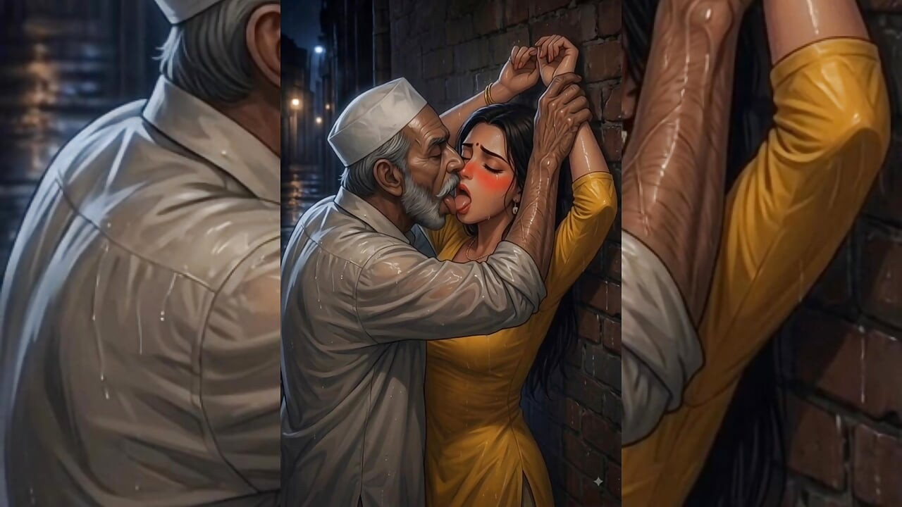 Indian Bhabhi Grouped & Fucked Hard by Her Old Disgusting Muslim Neighbour in Busy Market