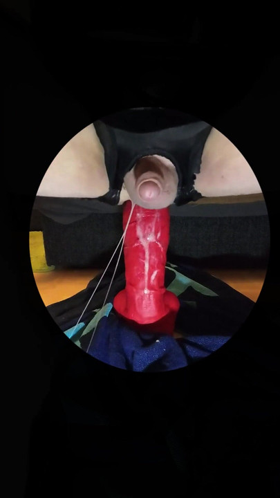 Spectacular moment from "Crossdresser Rough anal fuck with rock hard red monster dildo"
