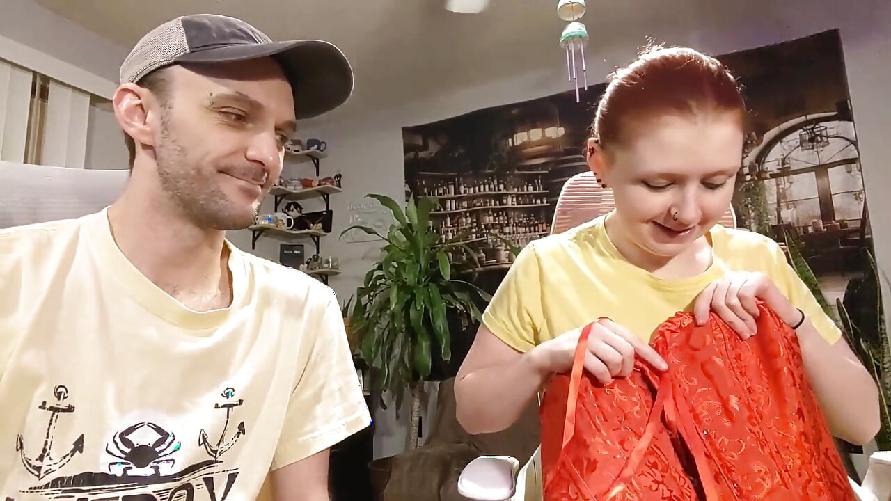 Wish List Gifts 9 - Red Corset and Black Vinyl Dress Unboxing and Masturbation