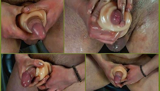 Masturbation humide d'une grosse bite