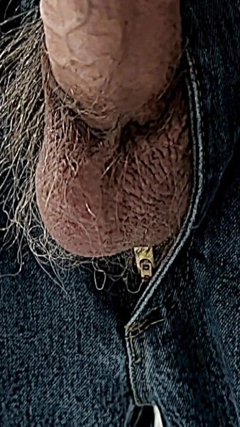 Captivating moment from "Semi Hard Cock Hanging out of Jeans"