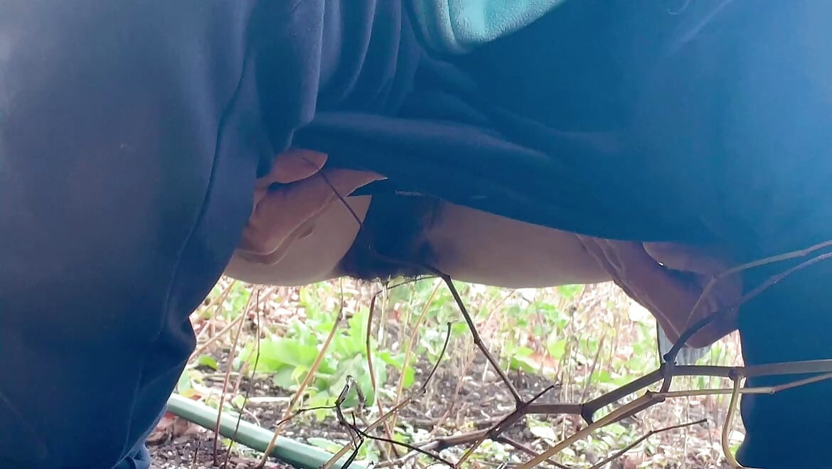 Dlakava pička slatka devojka hana hoda do bašte