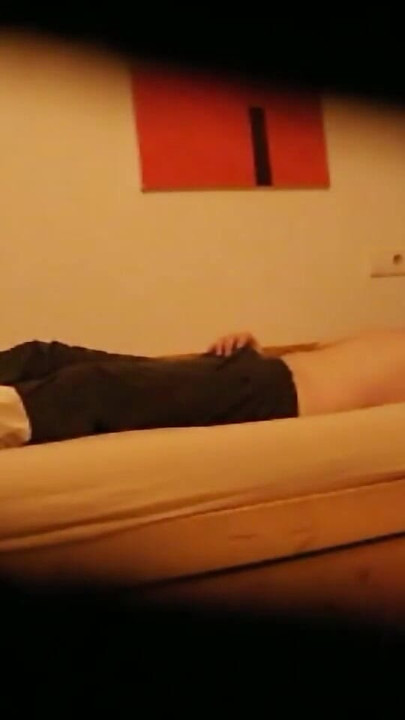 Captivating moment from "Guest room nannycam catches full big dick jerk session"