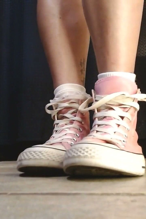 White Ruffled Socks Pink Converse Sneakers Tease