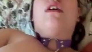 BBW Slave Wife asking step dad to fuck her ass dildo play