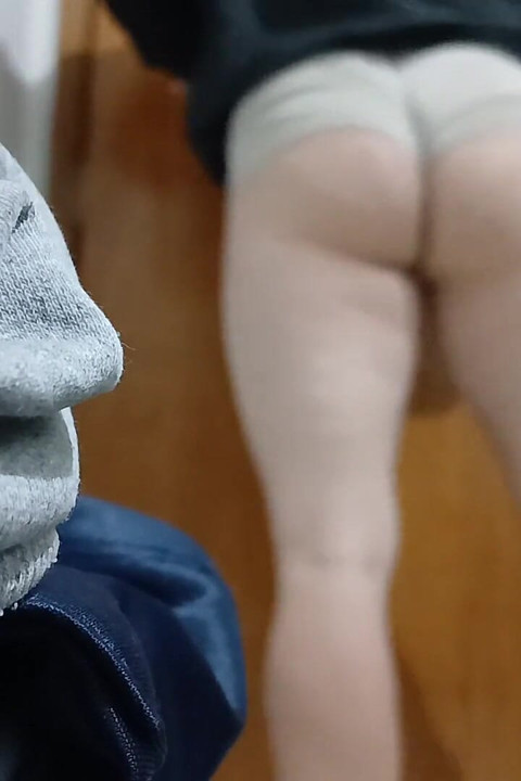 Showing Her Ass with Her Shorts Jammed in Her Ass