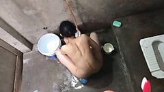 Desi sister-in-law was caught while taking bath