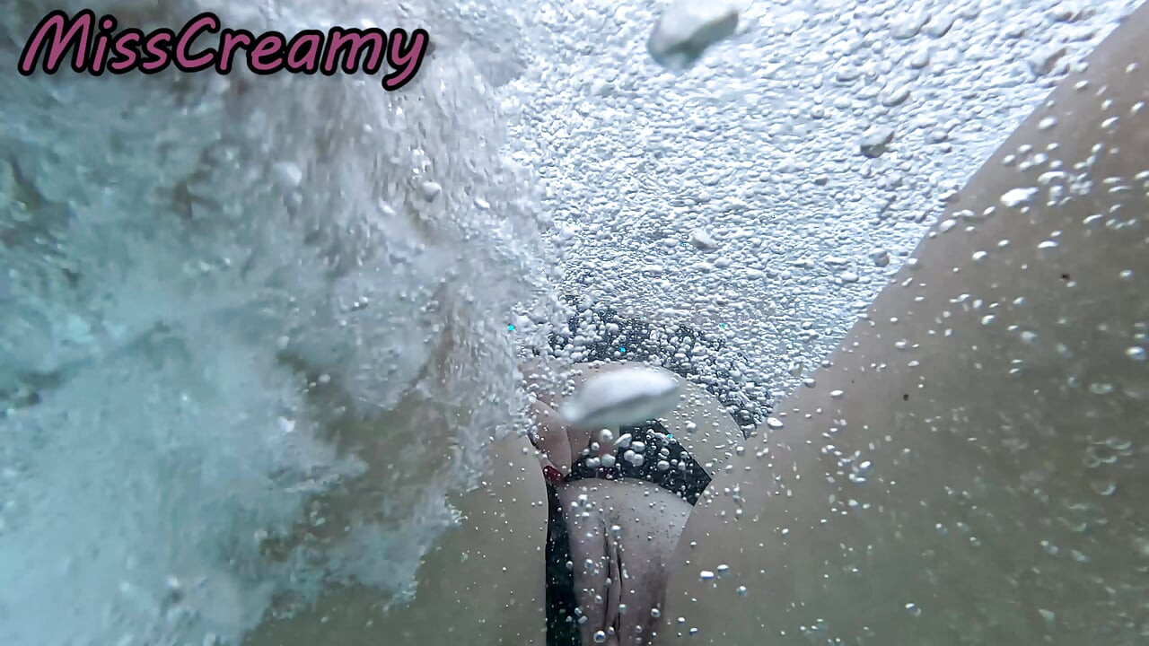 Flashing My Pussy in Front of a Student in Swimming Pool and Helps Me Masturbate - It's Very Risky with People Near