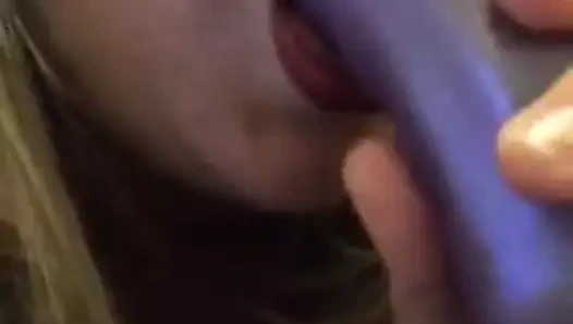 Jordan - Sucking a dildo
