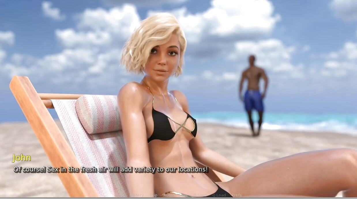 My Hotwife - Gameplay - Roleplay - Vacation - Wife Takes BBC in Beach