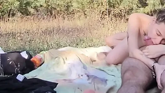 public blowjob outdoors deep throat