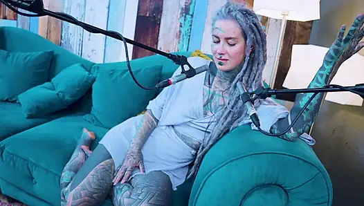 I talk about G - Grattitude- ASMR podcast SFW talking goth skinny girl dreadlocks tattoo model inked girl