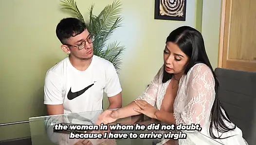 Грудастая мачеха узнает, что ее пасынок никогда не имел секса, поэтому она хочет быть его первой.