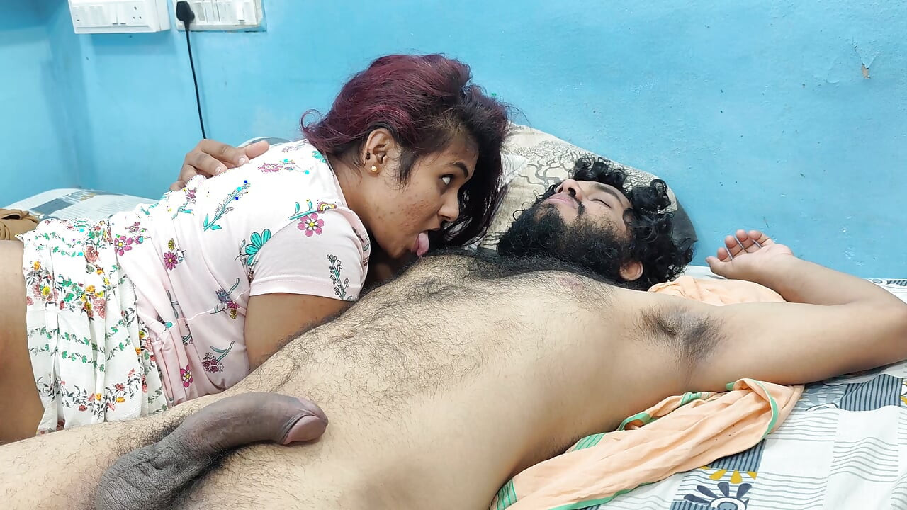 Girl licking and romance with boy