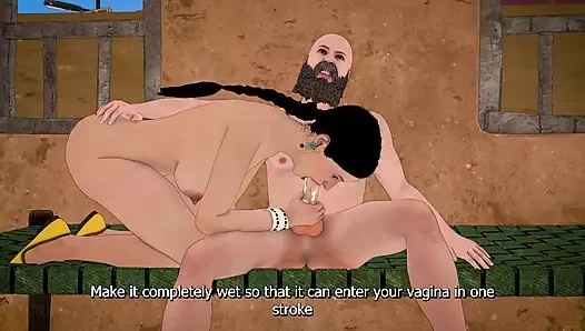 Dhongi Baba quenched the thirst of Desi Bhabhi's pussy by Fucked her in the ashram