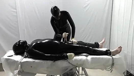 Mrs. Dominatrix and her experiments on a slave.