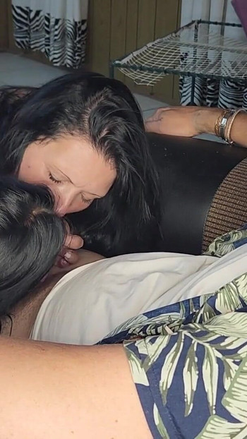 Thrilling moment from "Two stepsisters fighting over who sucks out my cum"