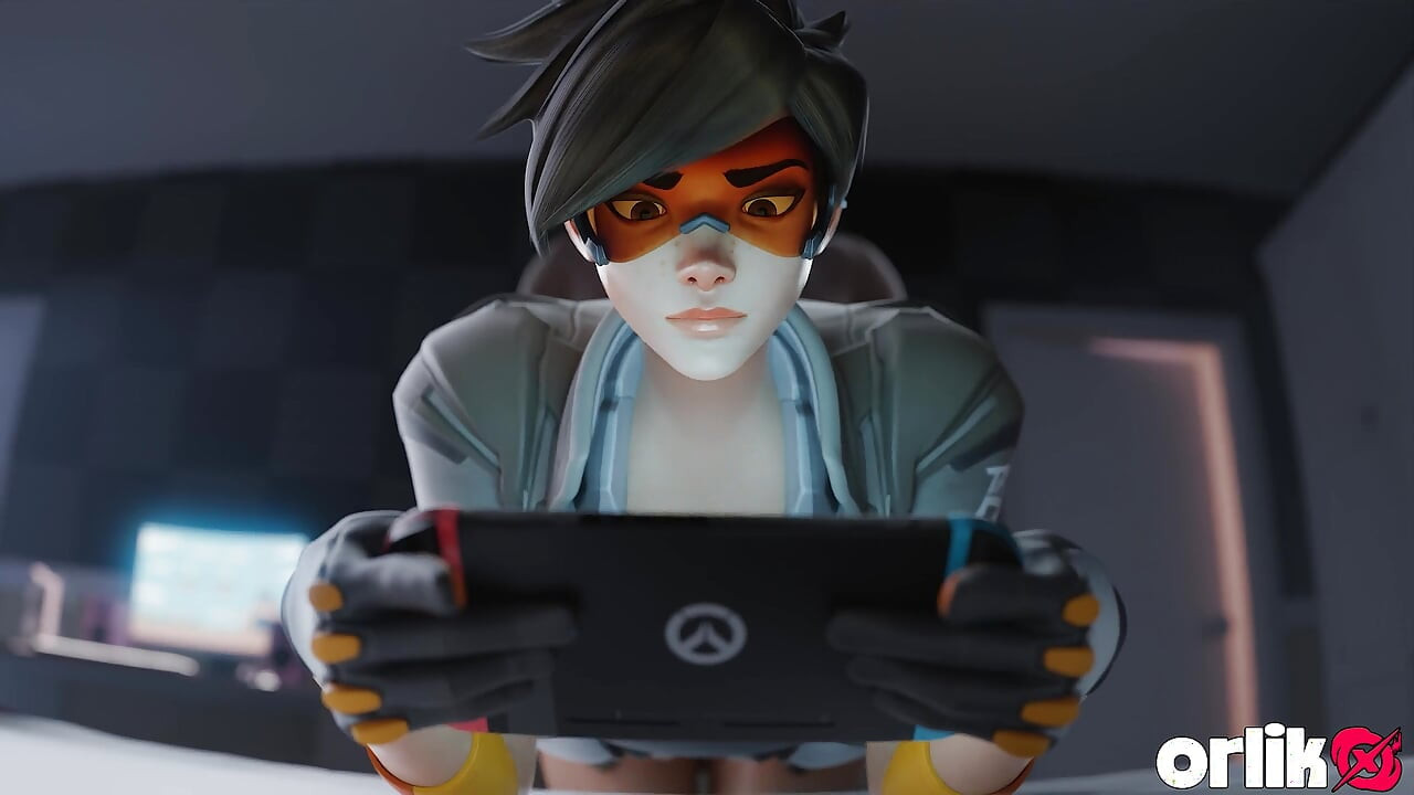 Tracer & 3 Guys One by One - Blowjob, Anal & Fuck While Playing Game 3D Overwatch Porn