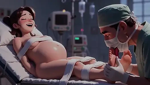 Dokter nakal ini lagi asik operasi kaki pasiennya yang lagi hamil besar