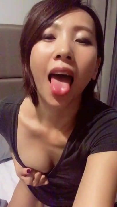 Japanese woman on her knees begging for cock