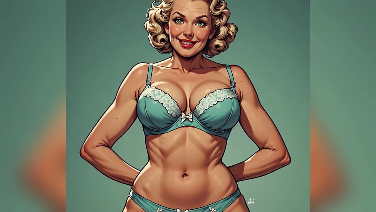 Retro pinup-bh und höschen-kunst