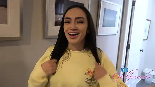 After years, Lily shows up desperate to pee, yo drive watching sunset, then she sucks and rides you till I creampie her pussy