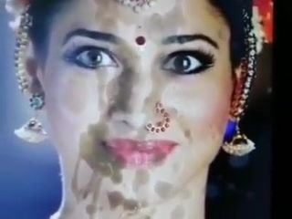 Cum tribute on sexy tamanna's face