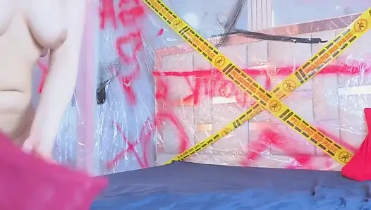 We start a construction project, and my partner fucks my pussy really hard and cums all over my face and mouth