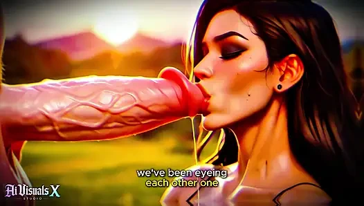 (4K) AI 3D animierter porno – Latina Baddie verehrt großen weißen schwanz (Interracial ASMR) - AI Visuals X