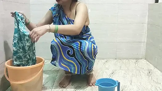 stepmom lets stepson fuck her while cleaning the clothes