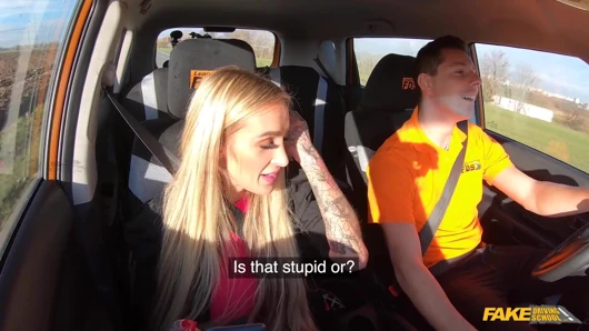 Fake Driving College - Daisy Lee Proves Blowjob Lessons Are More Fun Than Driving