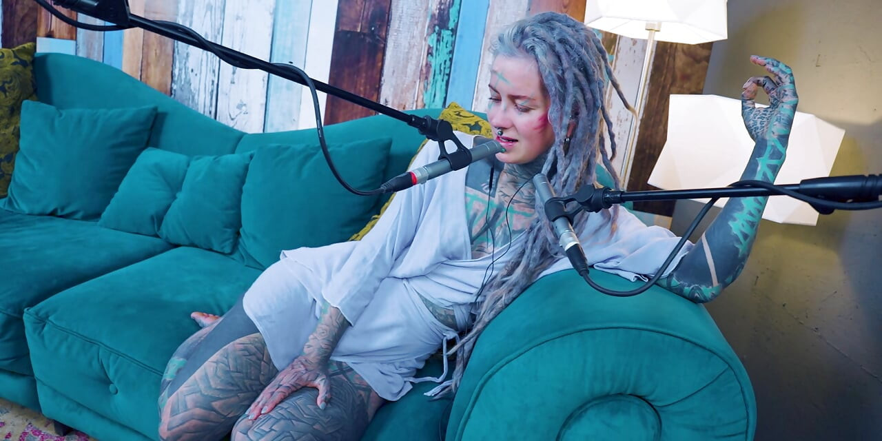 I talk about Z - zeal - ASMR podcast SFW talking goth skinny girl dreadlocks tattoo model inked girl